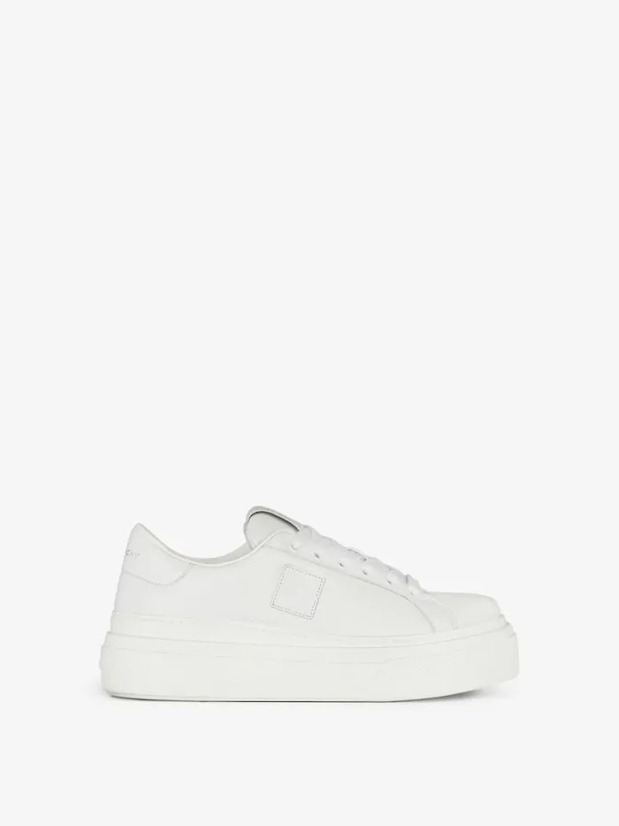 Women City Givenchy City Platform Sneakers In Leather White