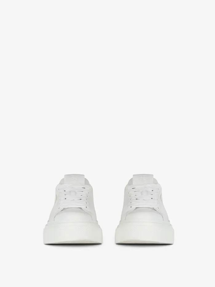 Women City Givenchy City Platform Sneakers In Leather White