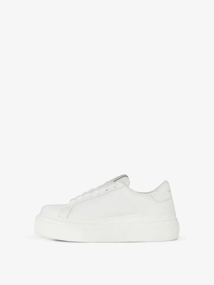 Women City Givenchy City Platform Sneakers In Leather White