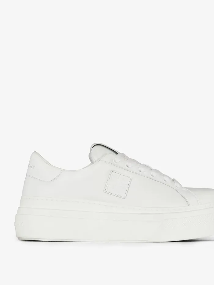 Women City Givenchy City Platform Sneakers In Leather White