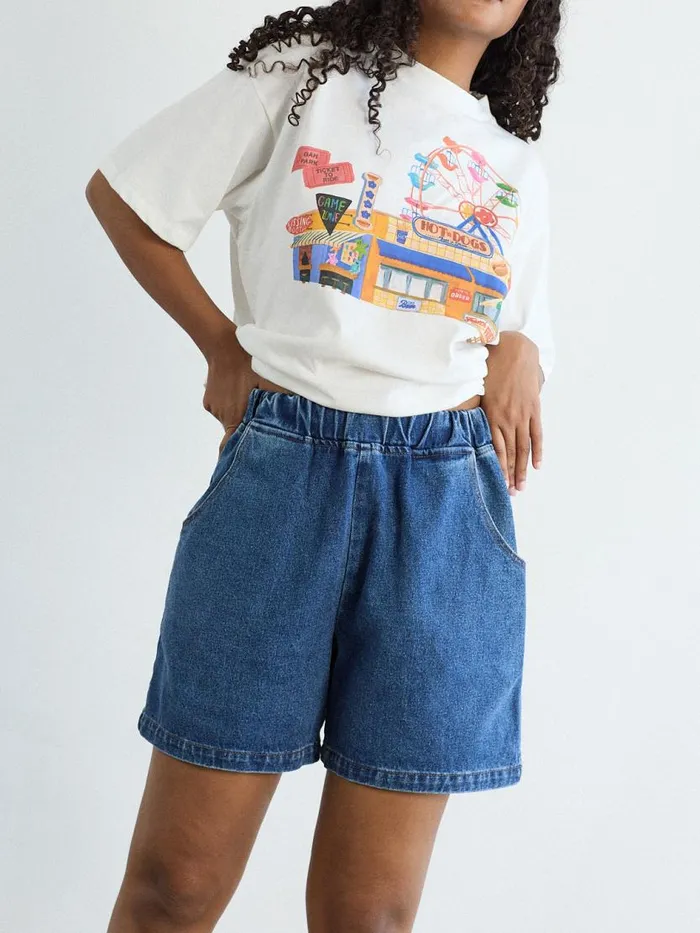 Women City Shorts Blue Denim Lisa Says Gah Shorts
