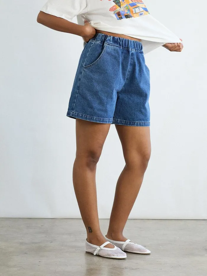 Women City Shorts Blue Denim Lisa Says Gah Shorts
