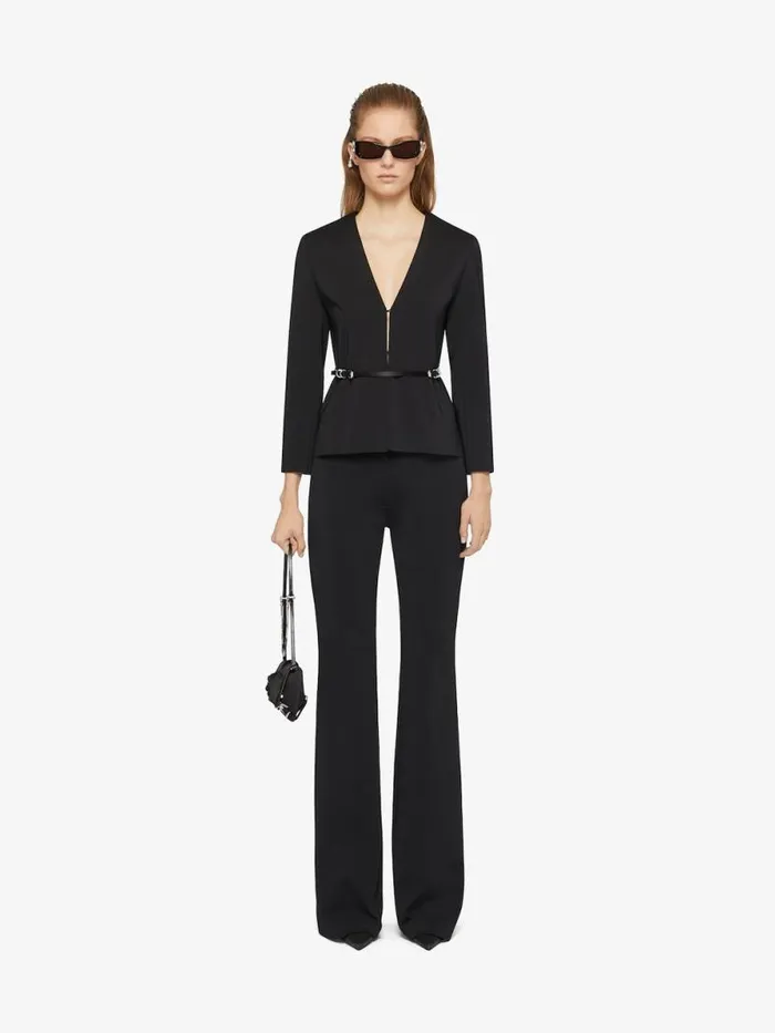 Women Coats and Jackets Givenchy Slim Fit Voyou Jacket In Punto Milano Black
