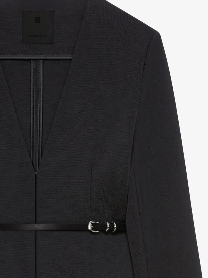 Women Coats and Jackets Givenchy Slim Fit Voyou Jacket In Punto Milano Black