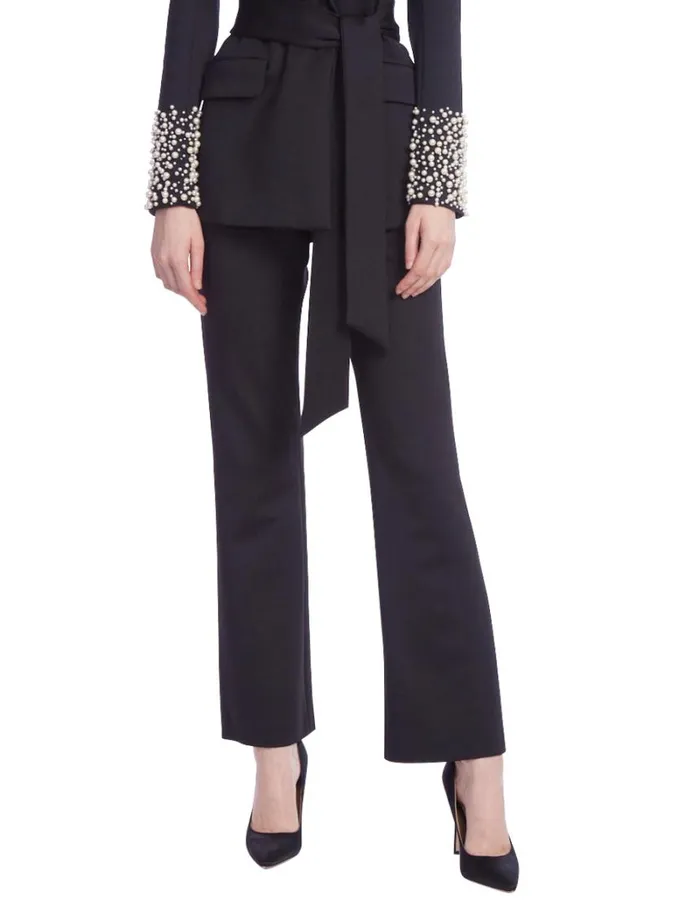 Women Cocktail Badgley Mischka Stretch Scuba Boot Cut Pant Black