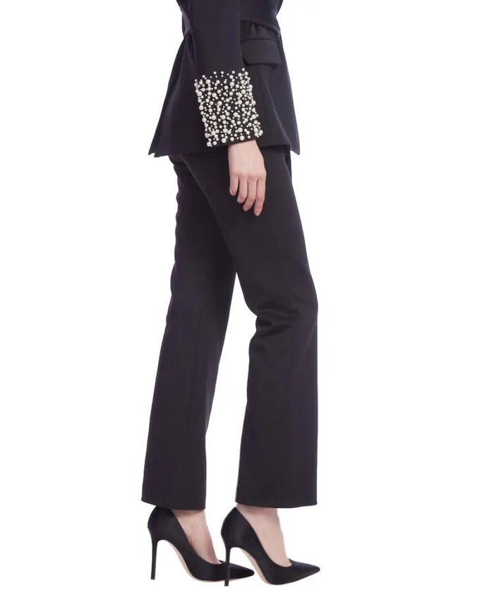Women Cocktail Badgley Mischka Stretch Scuba Boot Cut Pant Black