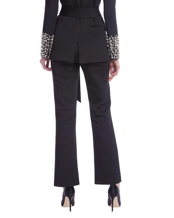 Women Cocktail Badgley Mischka Stretch Scuba Boot Cut Pant Black