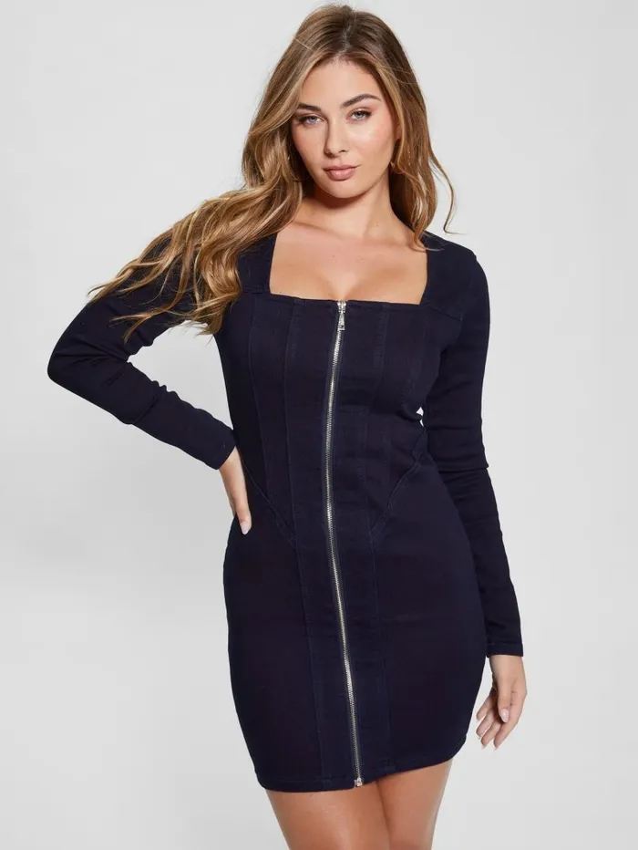 Women Corset Denim Dress Tint Yel Dresses and Jumpsuits GUESS Women Corset Denim Dress Tint Yel Dresses and Jumpsuits GUESS