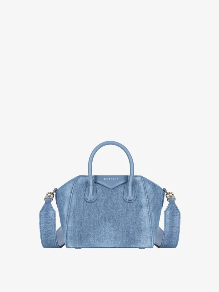 Women Crossbody Bags Givenchy Antigona Toy Bag In Washed Denim Medium Blue