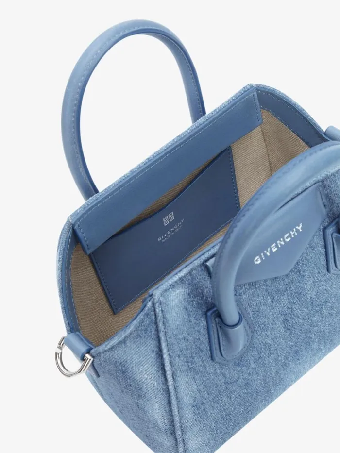 Women Crossbody Bags Givenchy Antigona Toy Bag In Washed Denim Medium Blue Women Crossbody Bags Givenchy Antigona Toy Bag In Washed Denim Medium Blue