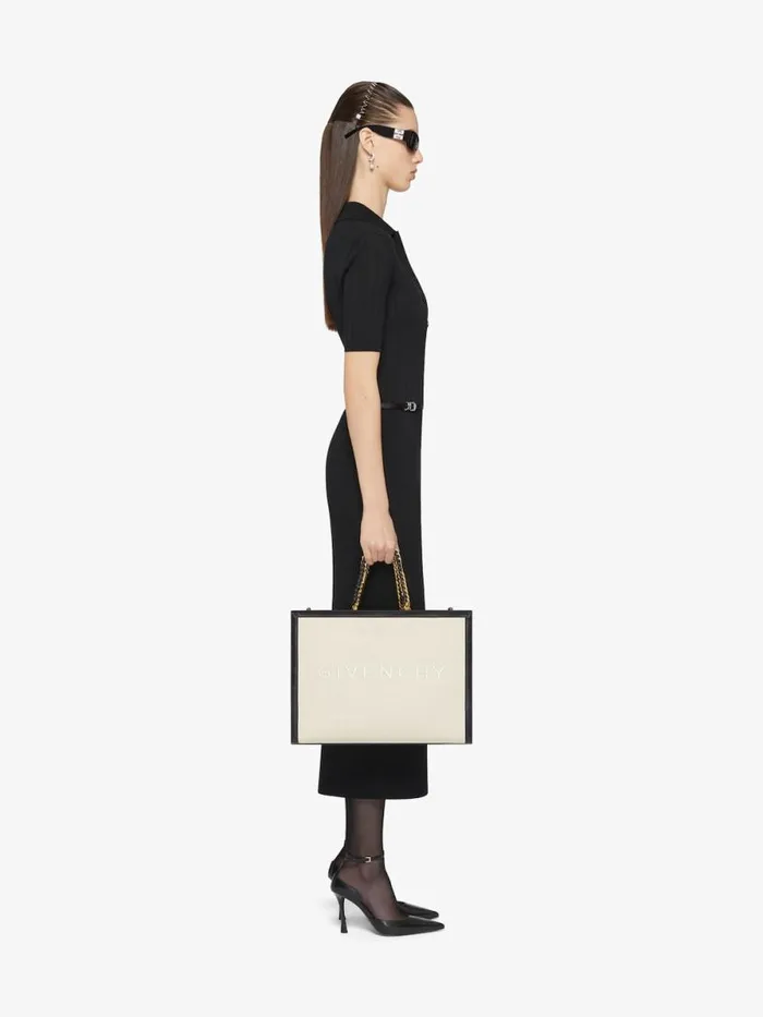 Women Crossbody Bags Givenchy Medium GTote Shopping Bag In Canvas And Leather Natural Beige Women Crossbody Bags Givenchy Medium GTote Shopping Bag In Canvas And Leather Natural Beige