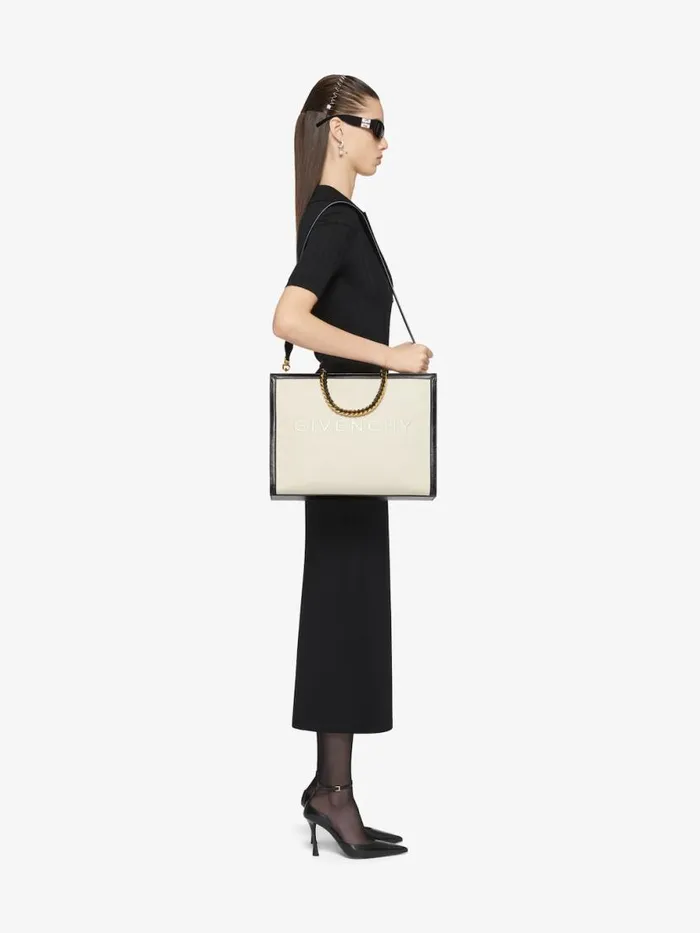 Women Crossbody Bags Givenchy Medium GTote Shopping Bag In Canvas And Leather Natural Beige Women Crossbody Bags Givenchy Medium GTote Shopping Bag In Canvas And Leather Natural Beige