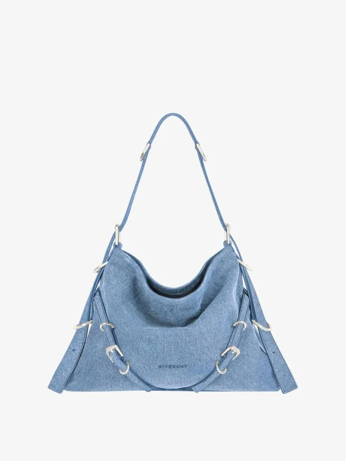 Women Crossbody Bags Givenchy Medium Voyou Bag In Denim Medium Blue