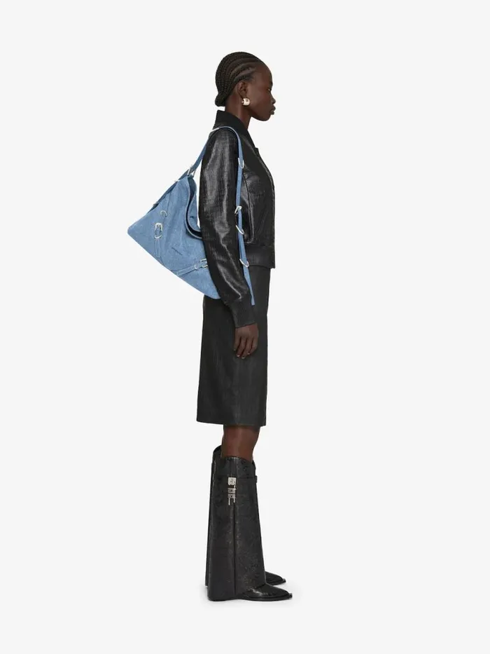 Women Crossbody Bags Givenchy Medium Voyou Bag In Denim Medium Blue Women Crossbody Bags Givenchy Medium Voyou Bag In Denim Medium Blue