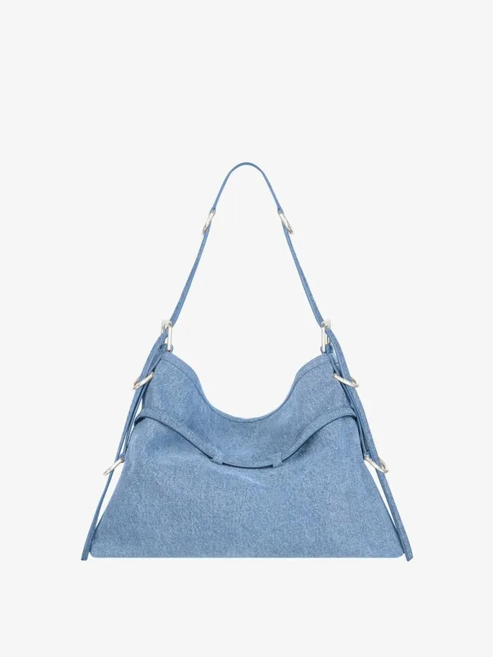 Women Crossbody Bags Givenchy Medium Voyou Bag In Denim Medium Blue Women Crossbody Bags Givenchy Medium Voyou Bag In Denim Medium Blue