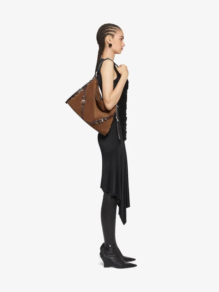 Women Crossbody Bags Givenchy Medium Voyou Boyfriend Bag In Corset Style Suede Walnut Brown Women Crossbody Bags Givenchy Medium Voyou Boyfriend Bag In Corset Style Suede Walnut Brown