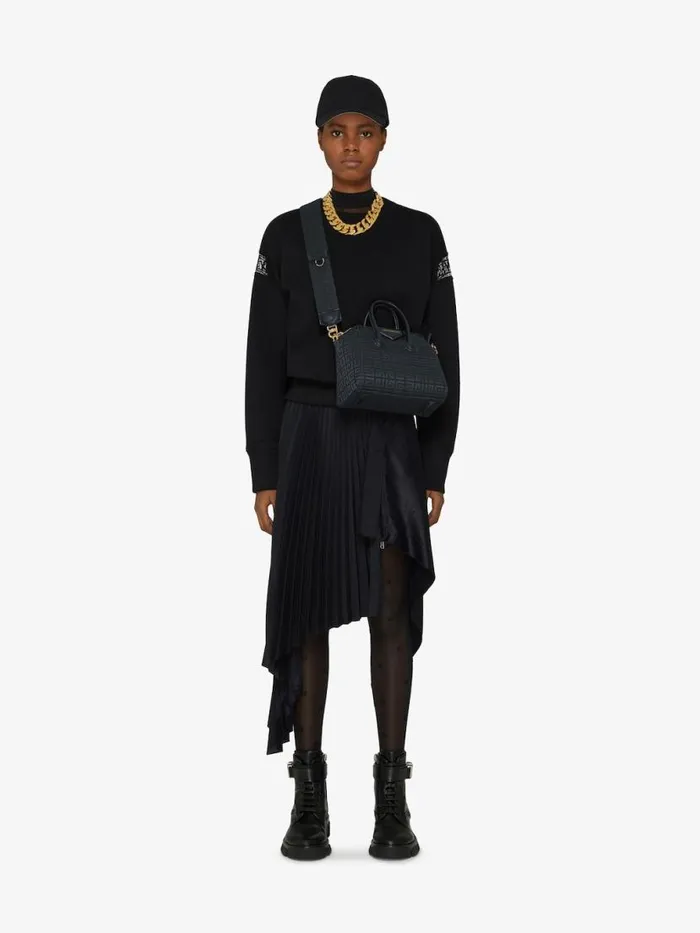 Women Crossbody Bags Givenchy Mini Antigona Bag In 4G Embroidered Canvas Black
