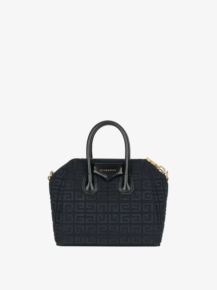 Women Crossbody Bags Givenchy Mini Antigona Bag In 4G Embroidered Canvas Black