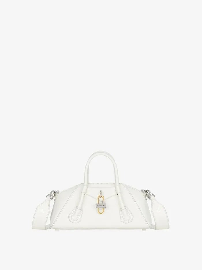 Women Crossbody Bags Givenchy Mini Antigona Stretch Bag In Box Leather Ivory