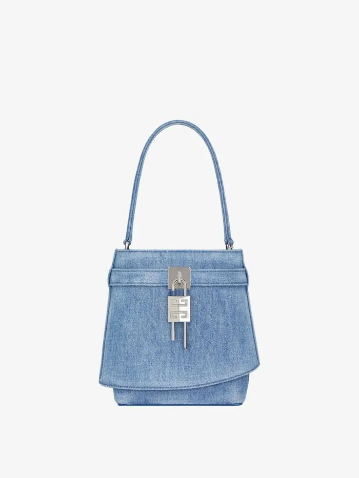 Women Crossbody Bags Givenchy Shark Lock Bucket Bag In Washed Denim Medium Blue Women Crossbody Bags Givenchy Shark Lock Bucket Bag In Washed Denim Medium Blue