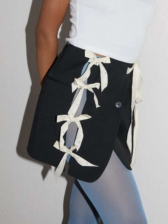 Women CutOut Blazer Skirt Black Measuring Tape Lisa Says Gah Skirts