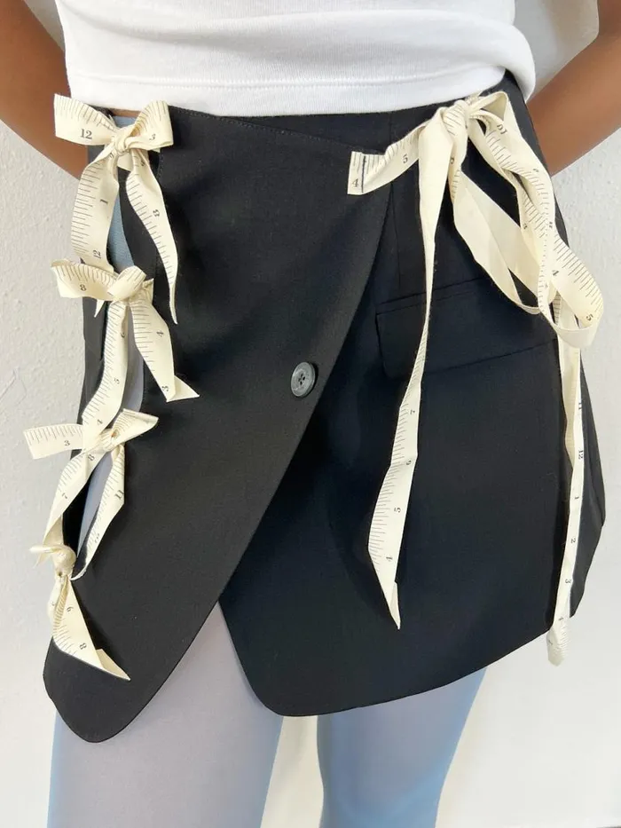 Women CutOut Blazer Skirt Black Measuring Tape Lisa Says Gah Skirts