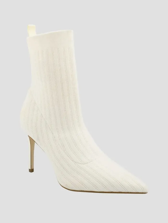 Women Dallyna Knit Sock Bootie Ivory 150 Boots and Booties GUESS