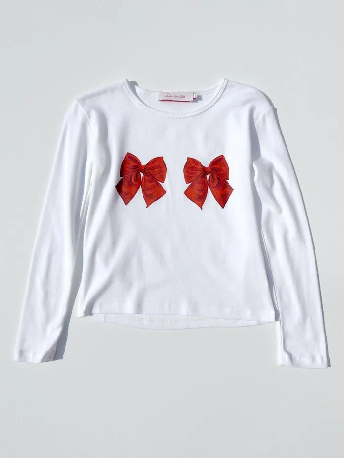 Women Dana Long Sleeve Tee Whitebows Lisa Says Gah Tops