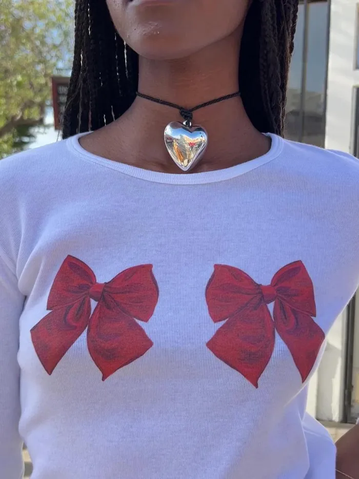 Women Dana Long Sleeve Tee Whitebows Lisa Says Gah Tops Women Dana Long Sleeve Tee Whitebows Lisa Says Gah Tops