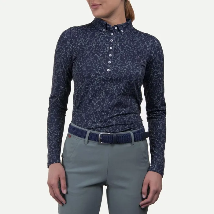Women Dana Printed Polo LS Atlanta Bluepatina KJUS Polos