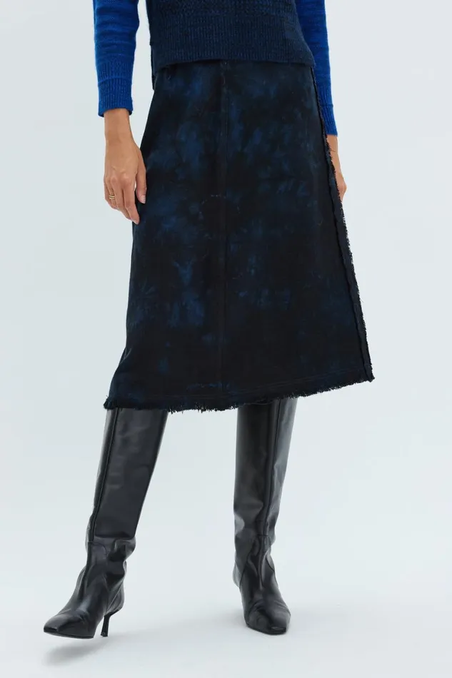Women Dark Indigo Denim Aurora Skirt Raquel Allegra Jackets