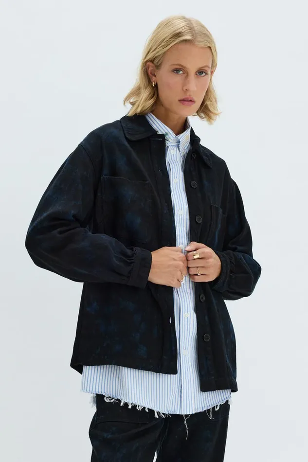 Women Dark Indigo Denim Explorer Jacket Raquel Allegra TShirts