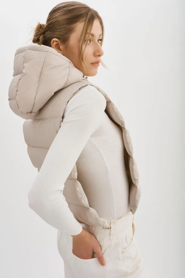 Women DELMA Quilted Nylon Dickey Oat LAMARQUE Puffers Women DELMA Quilted Nylon Dickey Oat LAMARQUE Puffers
