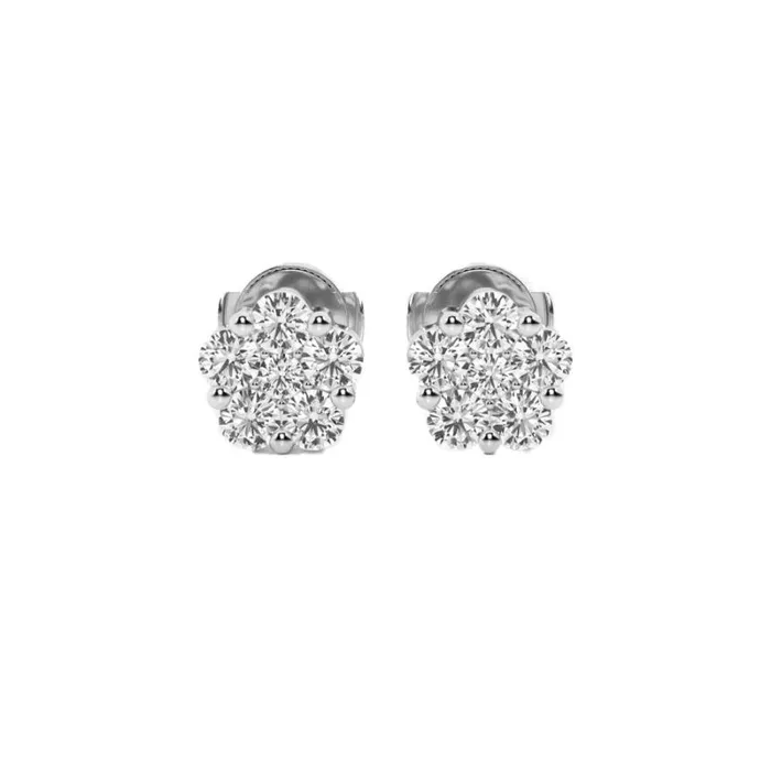 Women Diamonds Badgley Mischka Cluster Diamond Stud Earrings