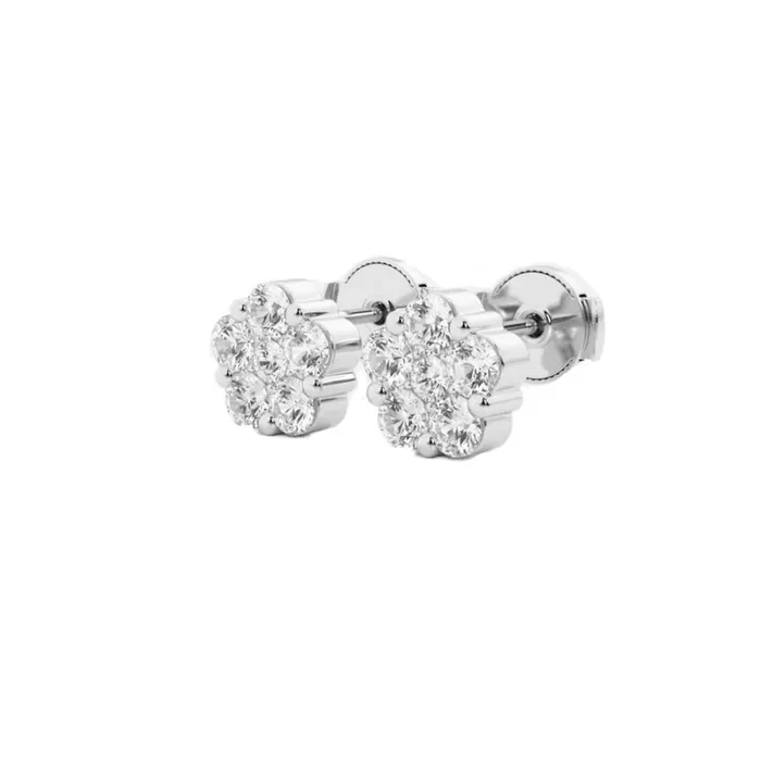 Women Diamonds Badgley Mischka Cluster Diamond Stud Earrings