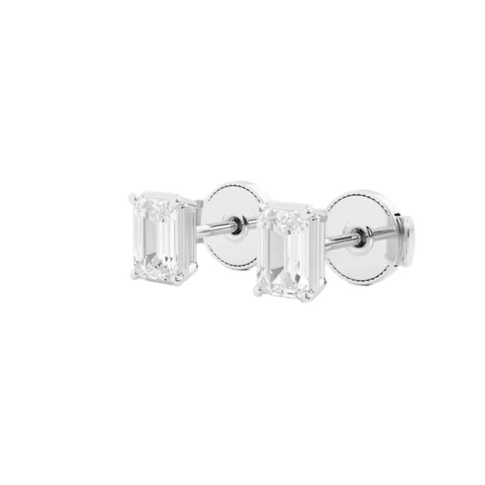 Women Diamonds Badgley Mischka EmeraldCut Diamond Stud Earrings