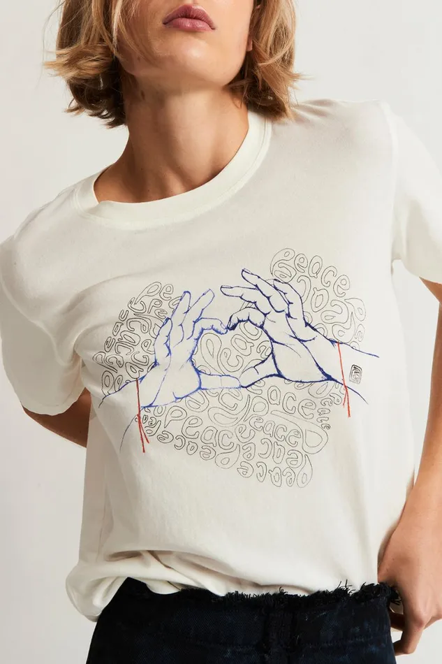 Women Dirty White Betty Tee Raquel Allegra Sweaters and Knits