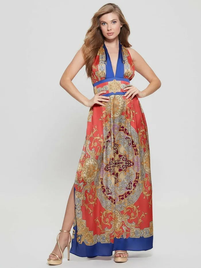 Women Dresses and Jumpsuits GUESS Capucine Maxi Dress Baroque Pink Women Dresses and Jumpsuits GUESS Capucine Maxi Dress Baroque Pink