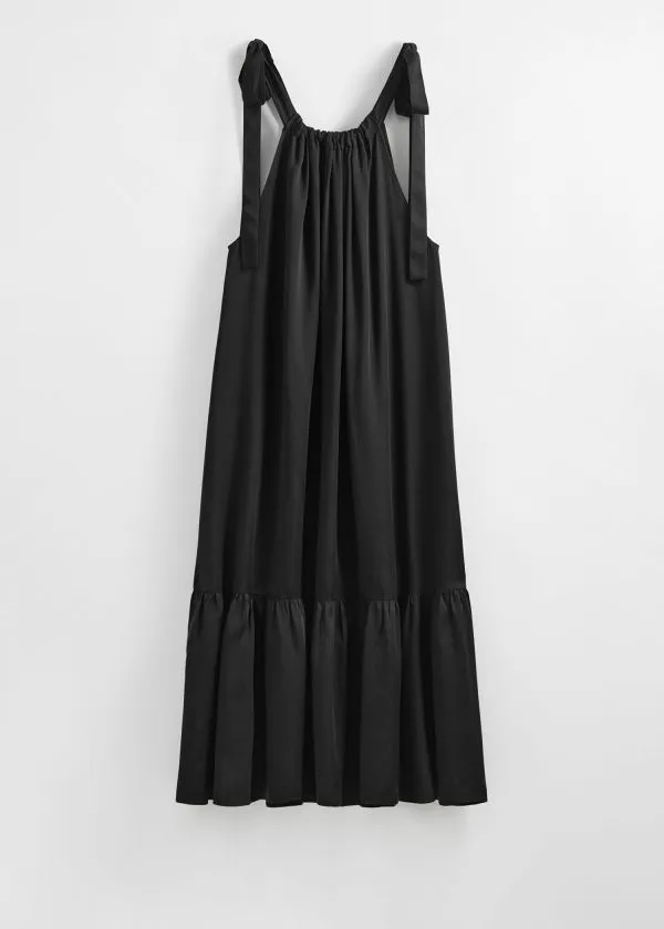 Women Dresses and Other Stories Gathered Sleeveless Midi Dress Black
