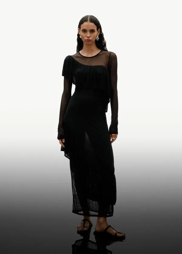 Women Dresses and Other Stories Layered Knit Midi Dress Black