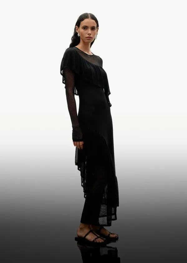 Women Dresses and Other Stories Layered Knit Midi Dress Black