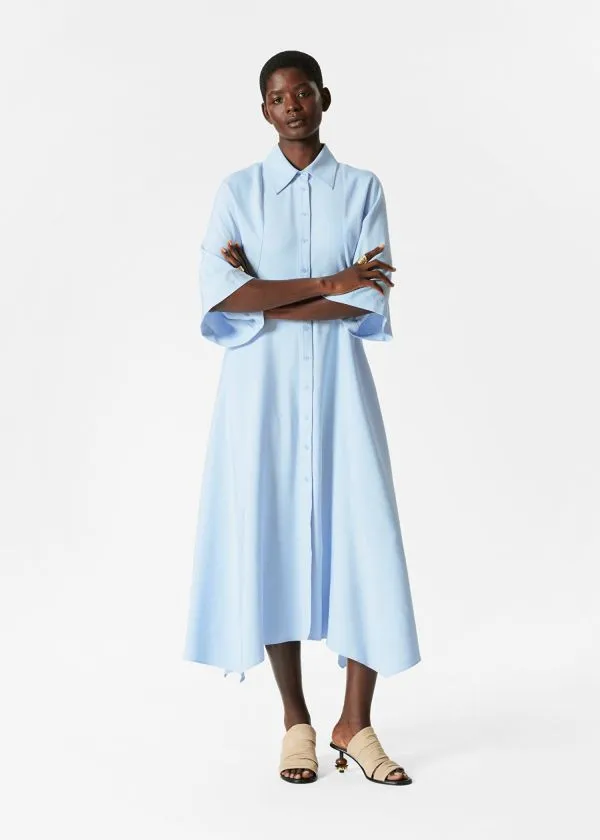 Women Dresses and Other Stories Midi Shirt Dress Light Blue