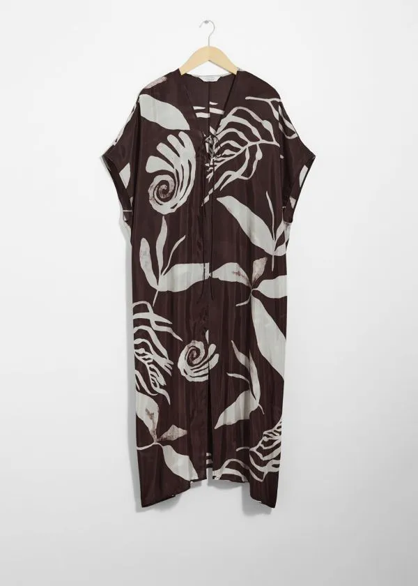 Women Dresses and Other Stories Printed ThrowOn Midi Dress Brown Print