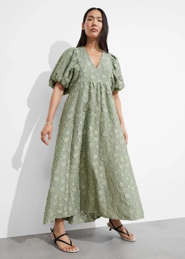 Women Dresses and Other Stories PuffSleeve Maxi Dress Green