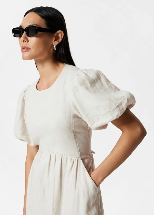 Women Dresses and Other Stories PuffSleeve Midi Dress Beige