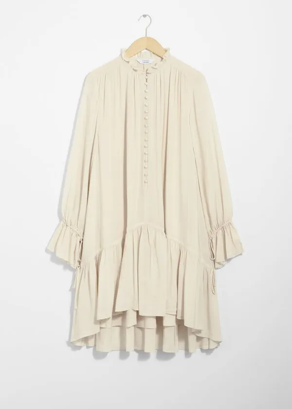 Women Dresses and Other Stories Sheer Oversized Midi Dress Cream