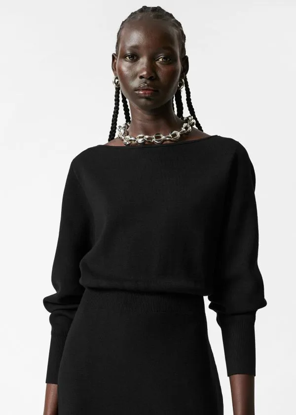 Women Dresses and Other Stories SlitDetailed Midi Dress Black