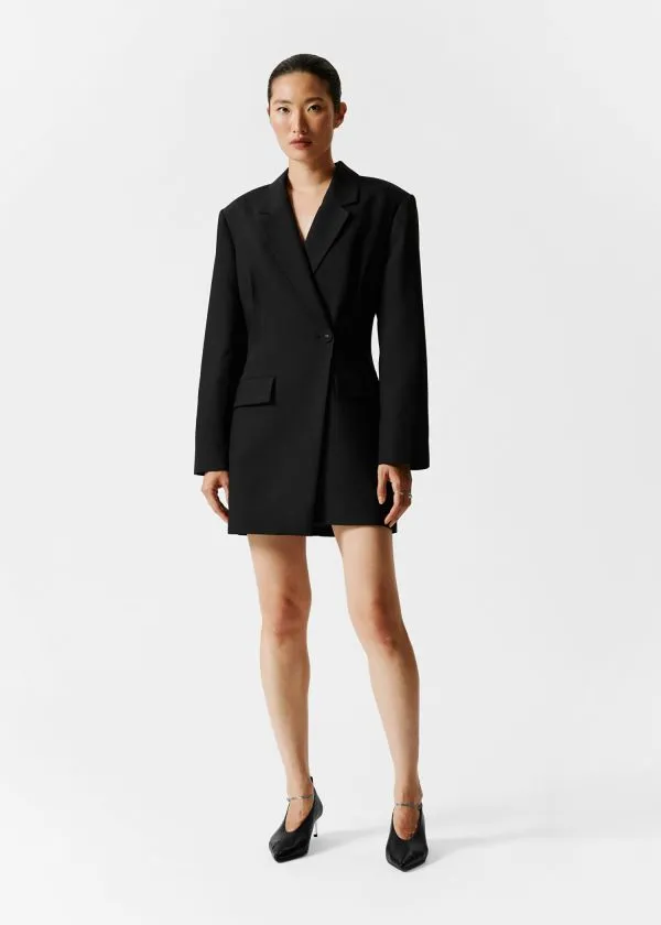 Women Dresses and Other Stories Structured Blazer Mini Dress Black