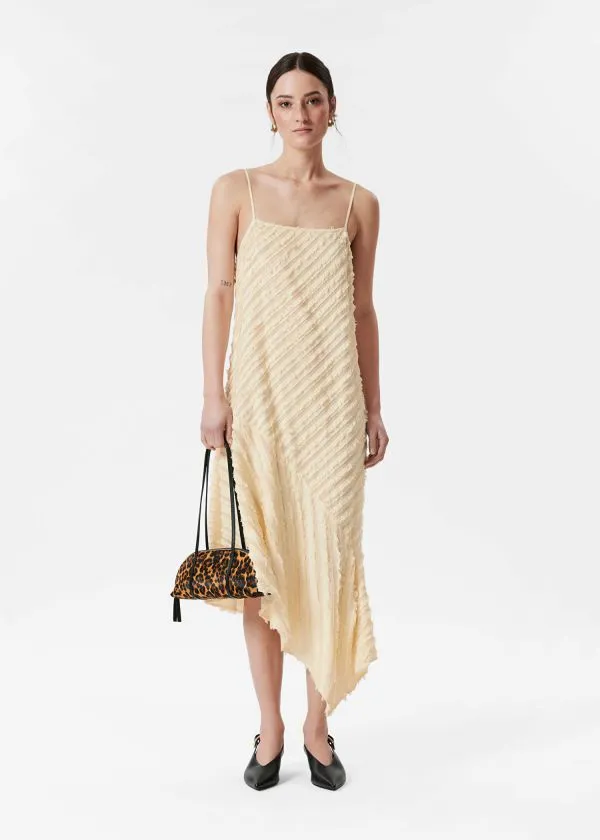 Women Dresses and Other Stories Textured Strappy Midi Dress Cream