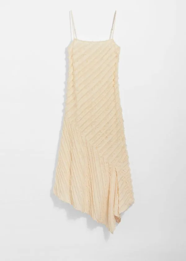 Women Dresses and Other Stories Textured Strappy Midi Dress Cream